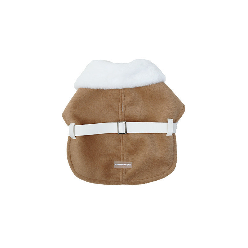 British-style Plush Schnauzer Greyhound Fashion Warm Cloak Coat