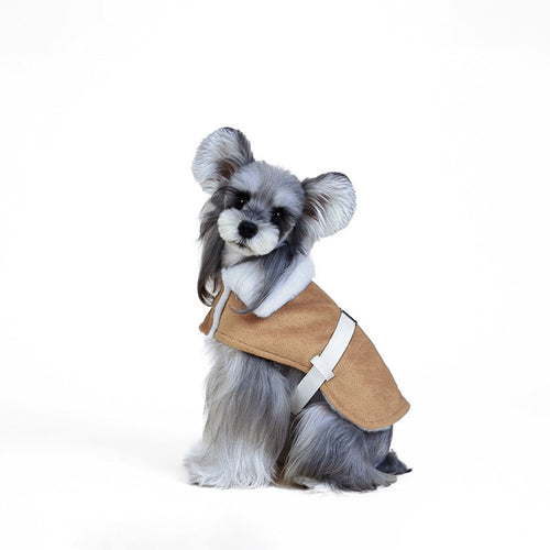 British-style Plush Schnauzer Greyhound Fashion Warm Cloak Coat