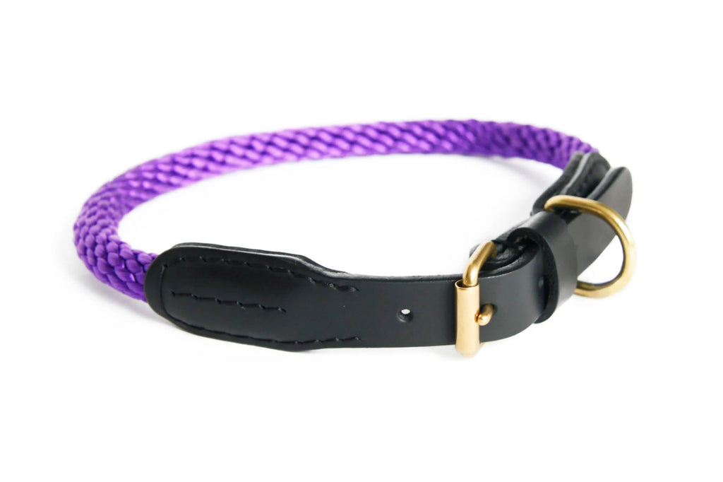 Rope and Leather Collar with Buckle (26 in)
