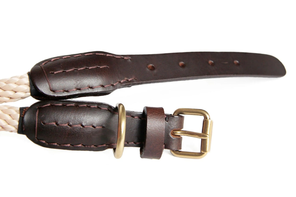 Rope and Leather Collar with Buckle (26 in)
