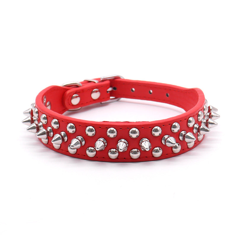 Small Spiked Black Dog Cat Collar For Small Medium Dogs Boy Male - Adjustable Studded Puppy Collars - Soft Padded Punk Leather Dog Collar For Chihuahua French Bulldog Pug