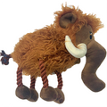 Woolly Mammoth Pet Plush Dog Toy with Rope Legs and Tail
