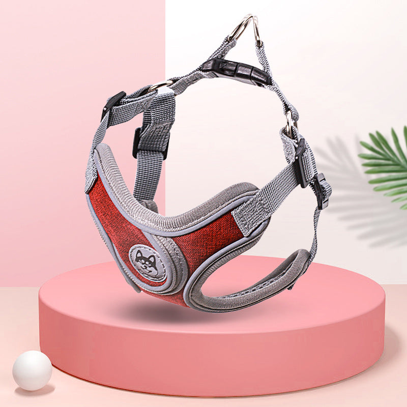 Dog Leash Vest Type Dog Walking Leash Teddy Corgi Fight Small And Medium-Sized Dog Chest Harness Dog