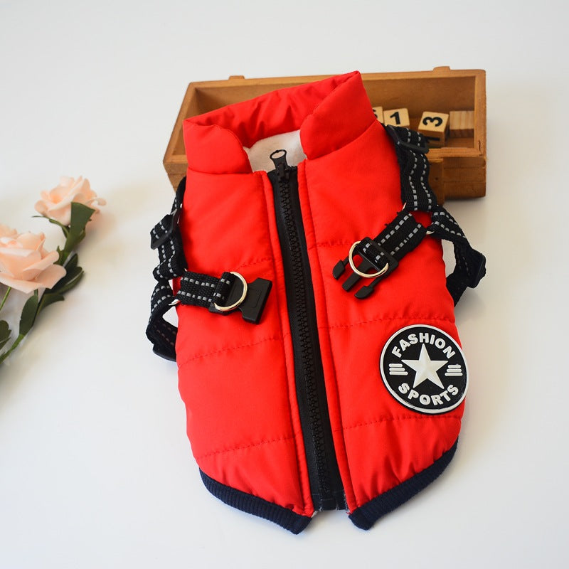Ski suit chest back integrated cotton vest