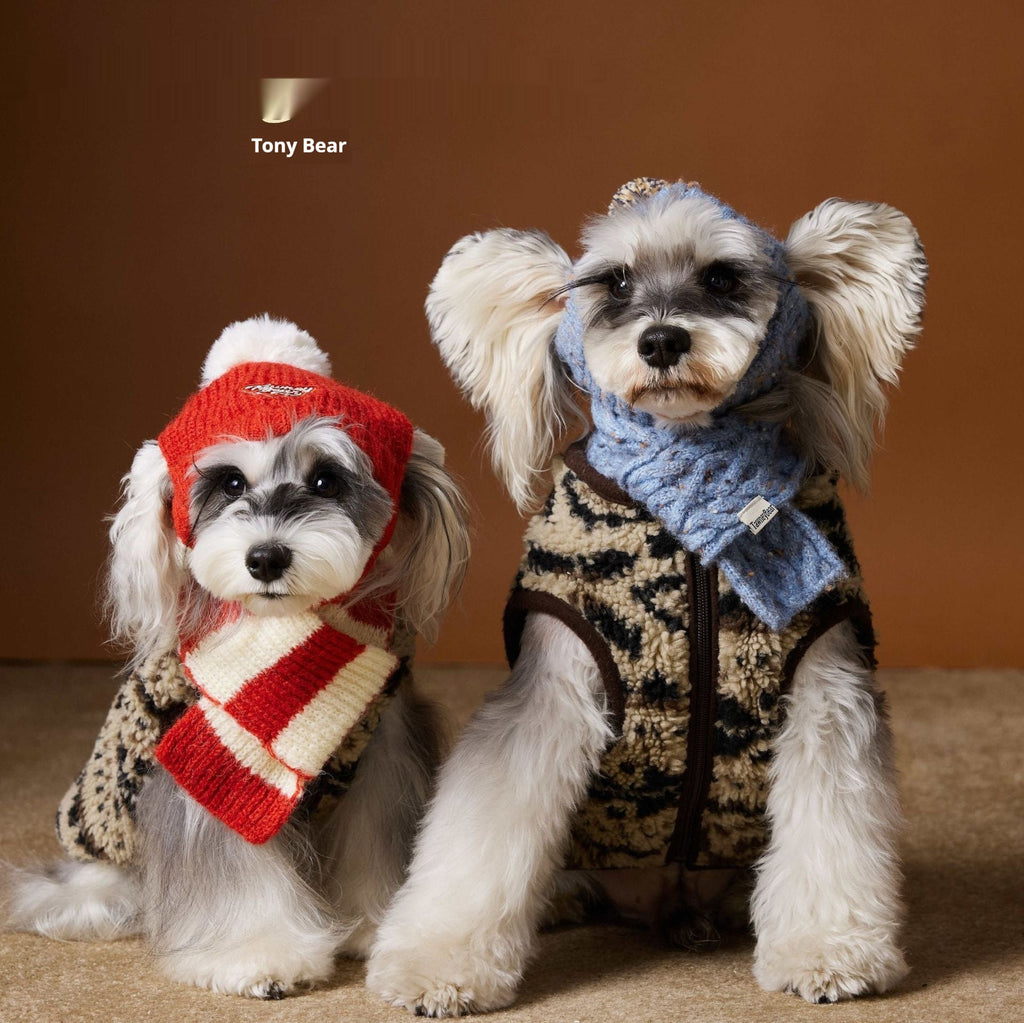 Dog Clothes For Fall And Winter Fair Isle Sleeveless Style Teddy And Shih Tzu