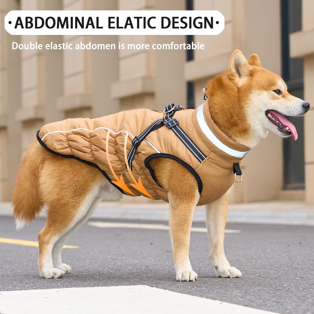 Warm Reflective Traction Coat Plus Fleece Waterproof Jacket