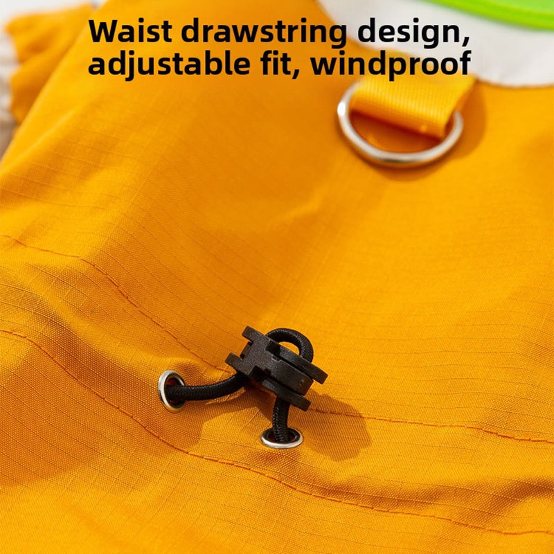 Reflective Color Block Dog Jumpsuit, Waterproof Four-legged Pet Outdoor Coat, Adjustable Design Small Dog Fleece Down Jacket