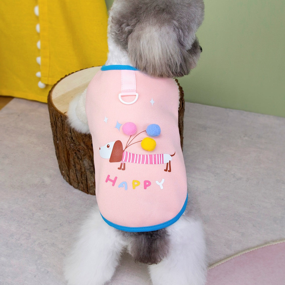 Pet Dachshund Balloon Sweatshirt Fleece Lined Vest For Small Dogs