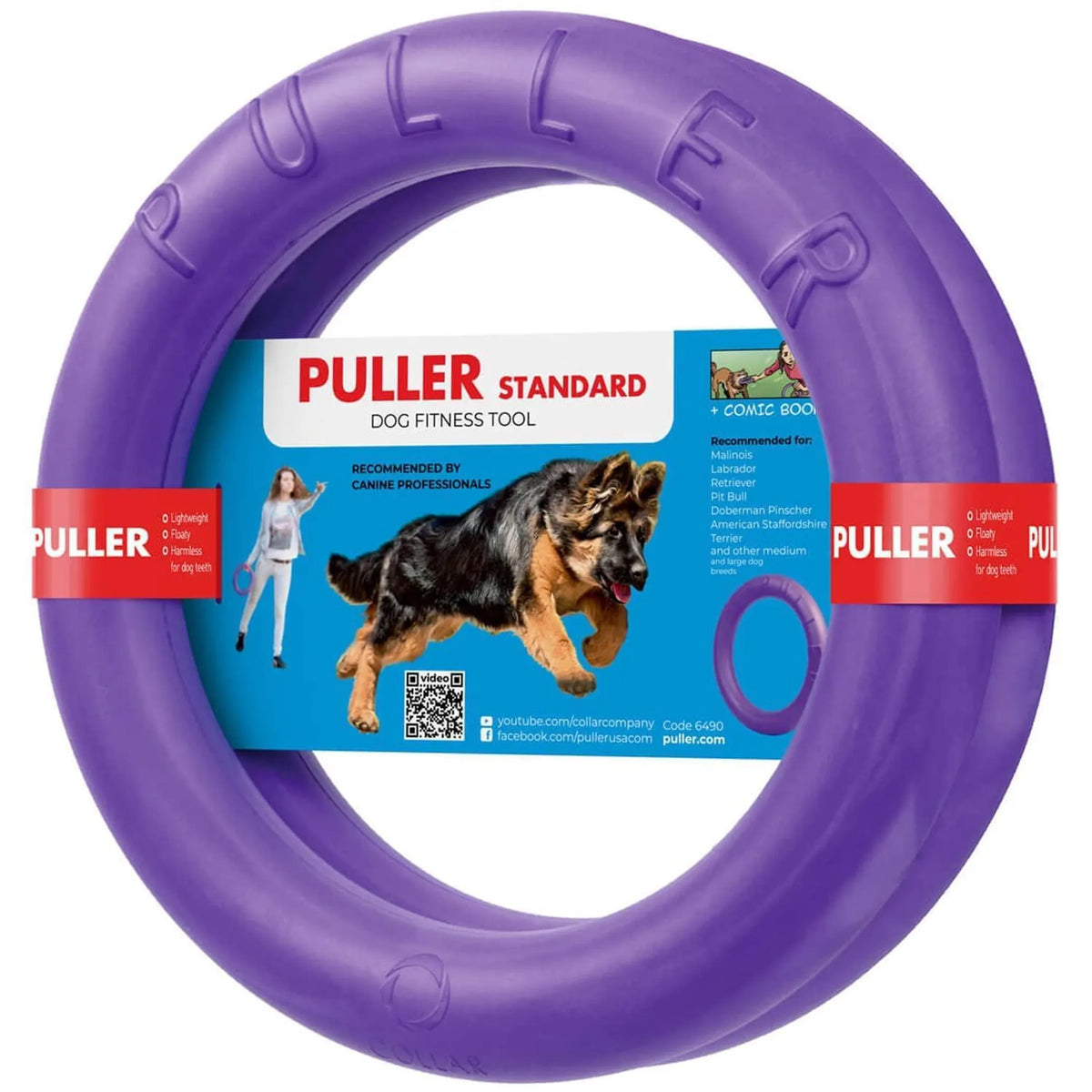 Puller Outdoor Dog Ring Toys STANDARD TWO RingsDog Fetch Toy Tug of War Dog Toy for Small Medium Large Dogs Dog Ball & Soft Dog Frisbee Alt Outside Do
