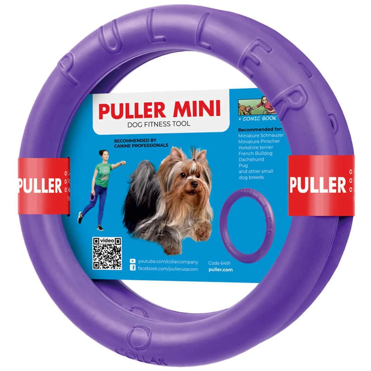 Puller Outdoor Dog Ring Toys MINI TWO Rings Dog Fetch Toy Tug of War Dog Toy for Small Medium Large Dogs Dog Ball & Soft Dog Frisbee Alt Outside Dog Y