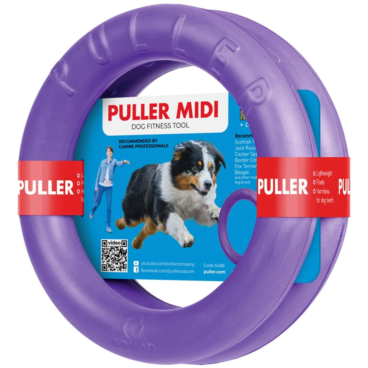 Puller Outdoor Dog Ring Toys MIDI TWO Rings Dog Fetch Toy & Tug of War Dog Toy for Small Medium Large Dogs Dog Ball & Soft Dog Frisbee Alt Outside Dog