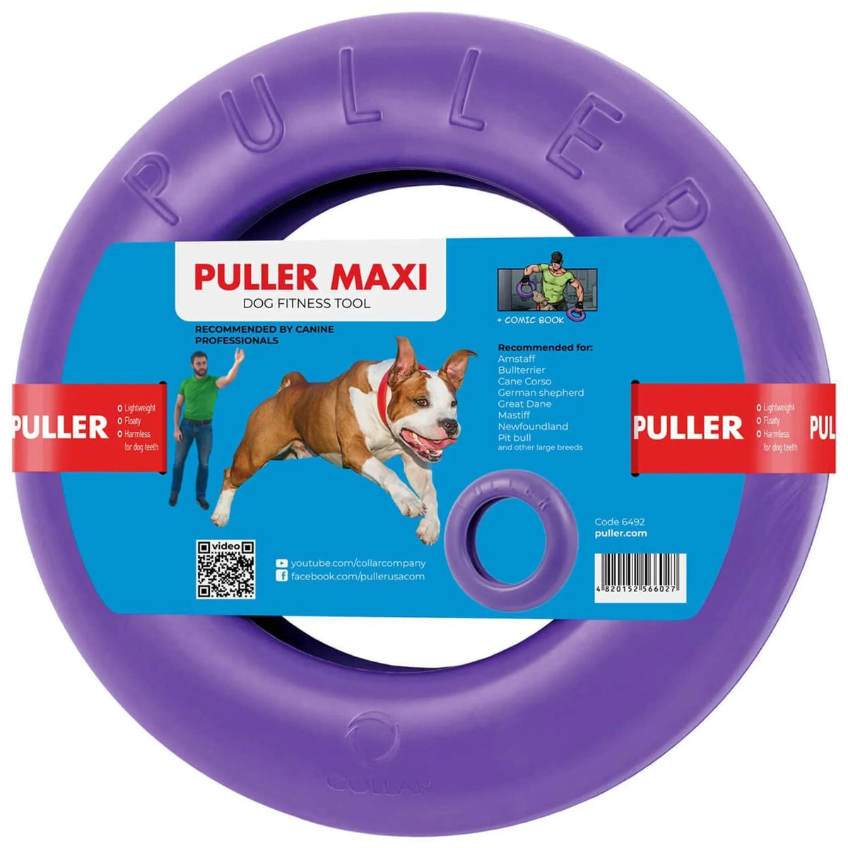 Puller Outdoor Dog Ring Toys MAXI ONE Ring Dog Fetch Toy & Tug of War Dog Toy for Small Medium Large Dogs Dog Ball & Soft Dog Frisbee Alt Outside Dog