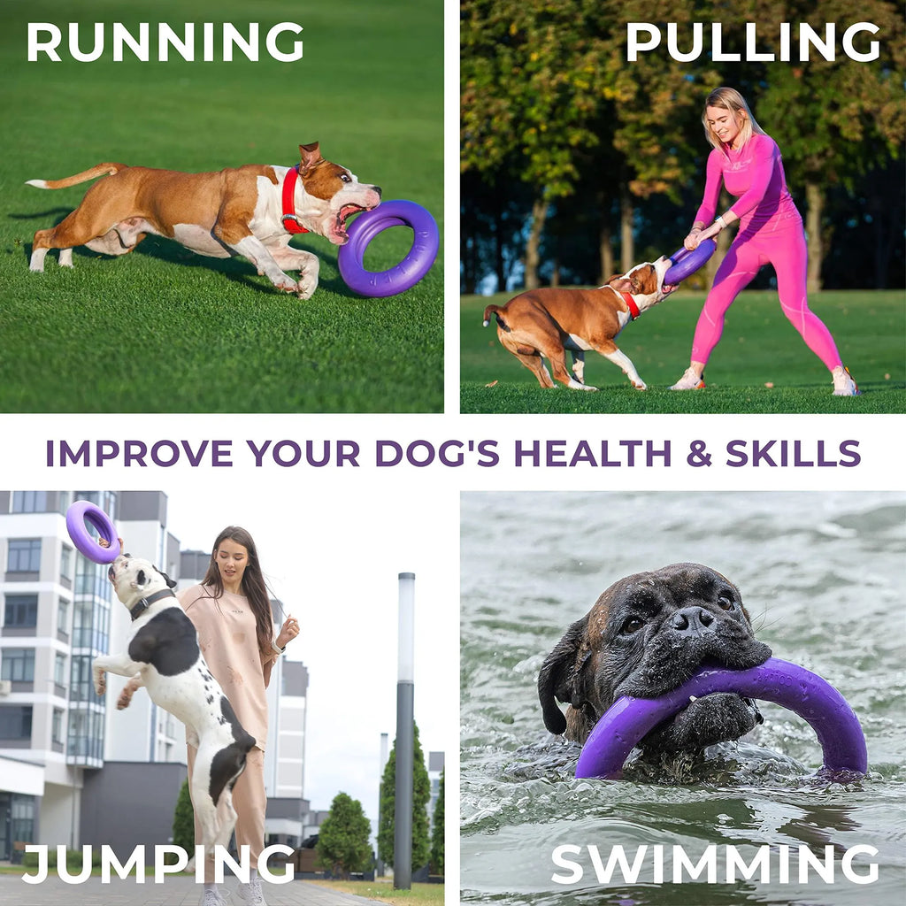 Puller Outdoor Dog Ring Toys MAXI ONE Ring Dog Fetch Toy & Tug of War Dog Toy for Small Medium Large Dogs Dog Ball & Soft Dog Frisbee Alt Outside Dog