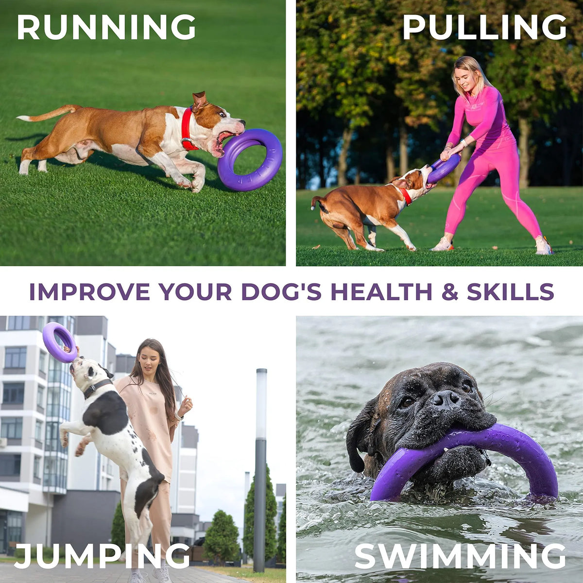 Puller Outdoor Dog Ring Toys MAXI ONE Ring Dog Fetch Toy & Tug of War Dog Toy for Small Medium Large Dogs Dog Ball & Soft Dog Frisbee Alt Outside Dog