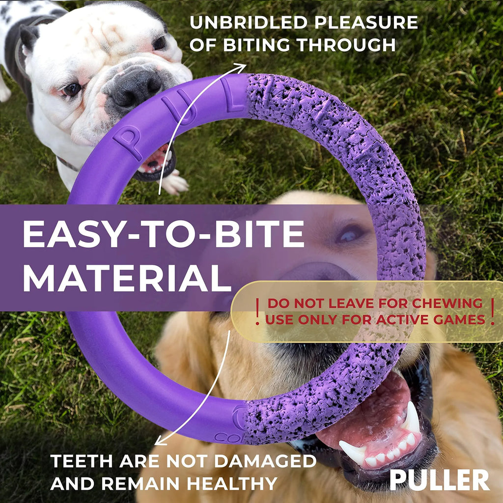 Puller Outdoor Dog Ring Toys MAXI ONE Ring Dog Fetch Toy & Tug of War Dog Toy for Small Medium Large Dogs Dog Ball & Soft Dog Frisbee Alt Outside Dog