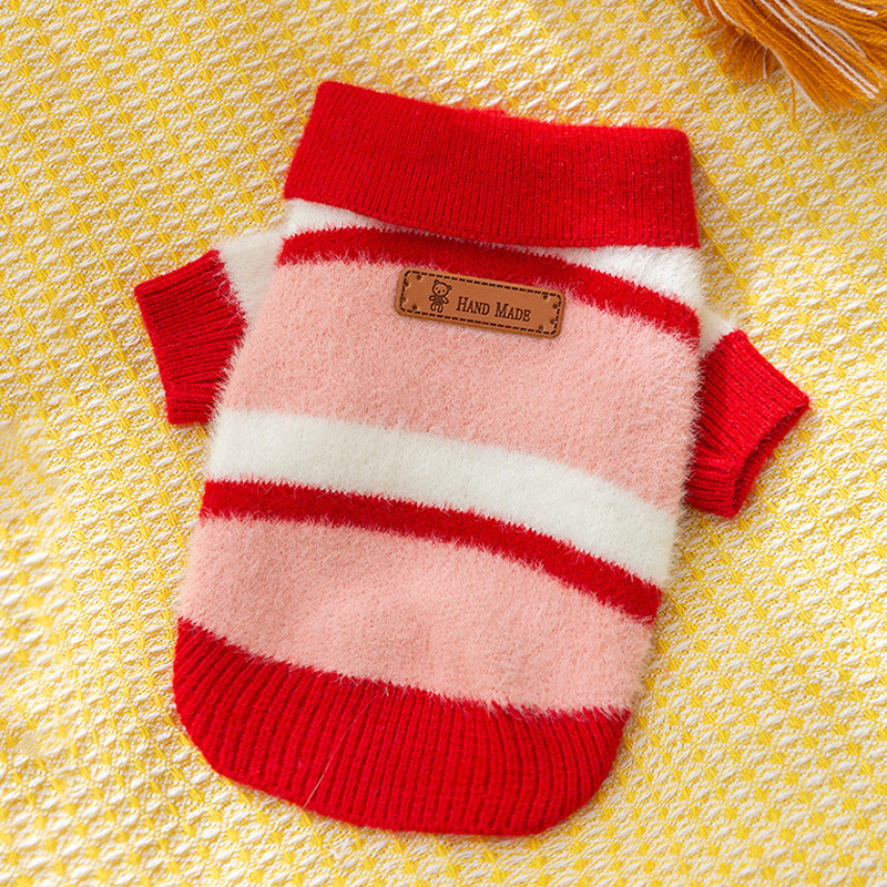 Little Dog Clothes For Autumn And Winter, Small Dog For Winter Warmth, Teddy Bichon Frise POLO Collar Pet Winter Two-legged Sweater