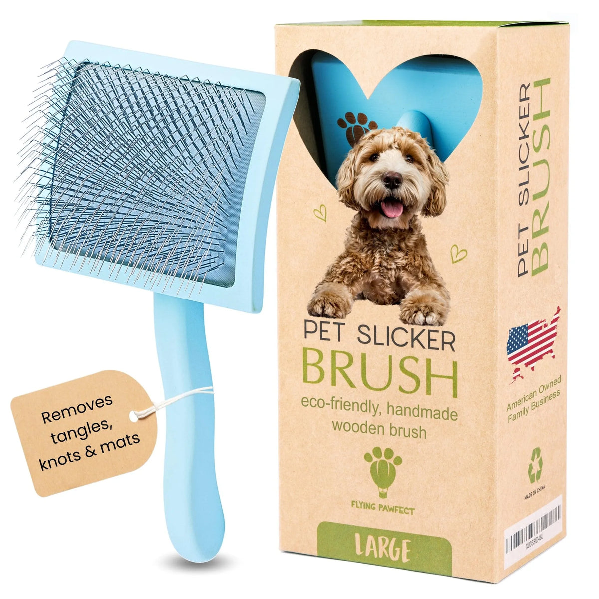 Curved Blue Small Pet Slicker Brush