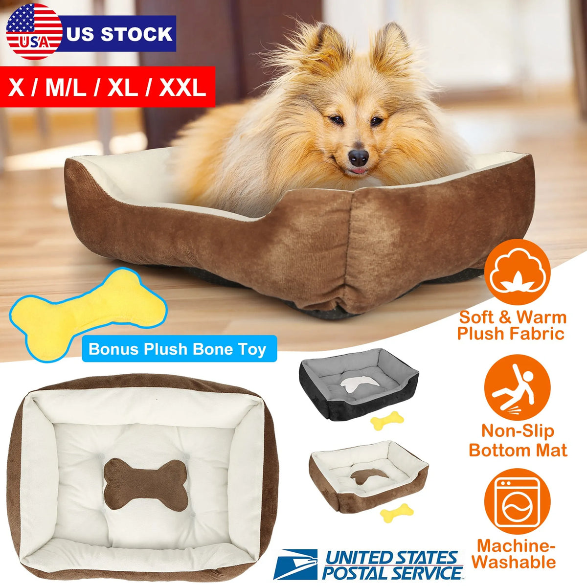 Pet Dog Bed Soft Warm Fleece Puppy Cat Bed