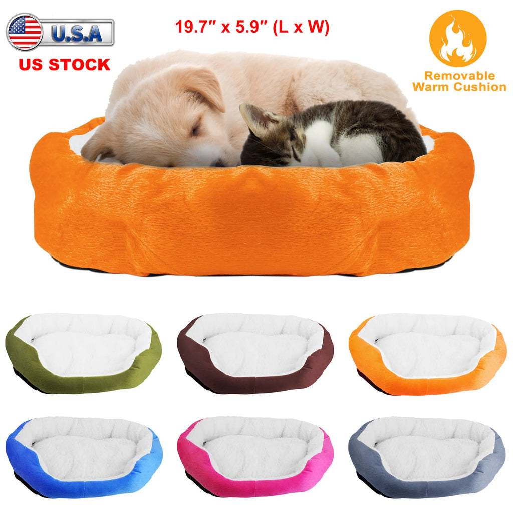 Pet Dog Bed Soft Warm Fleece Puppy Cat Bed Dog Cozy Nest Sofa Bed Cushion