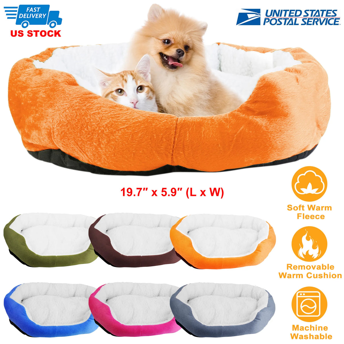 Pet Dog Bed Soft Warm Fleece Puppy Cat Bed Dog Cozy Nest Sofa Bed Cushion