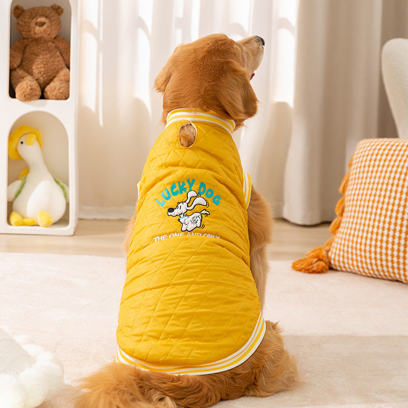 For Autumn And Winter, Large Dog Breeds Such As Golden Retrievers, English Quilted Cotton Jackets, Large Dog Cotton-padded Vests, And Warm Pet Clothes For Samoyeds