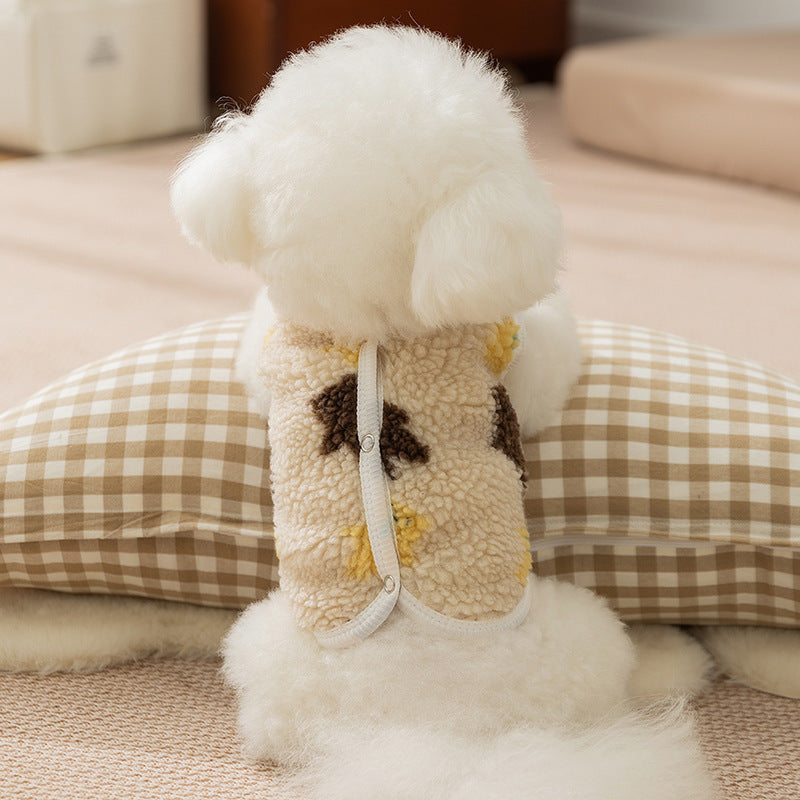 Simple Dog Clothes For Autumn And Winter, Bear Warm Fleece Jackets, Sweaters, Vests, Teddy Cat Two-legged Coats, Pet Clothes