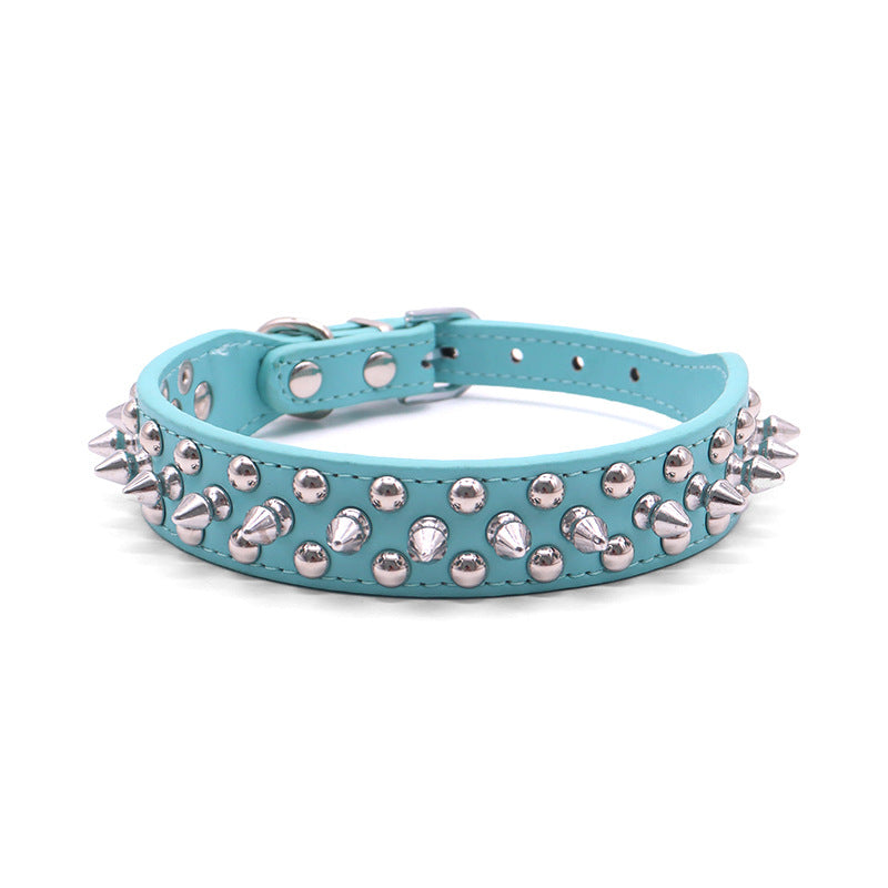 Small Spiked Black Dog Cat Collar For Small Medium Dogs Boy Male - Adjustable Studded Puppy Collars - Soft Padded Punk Leather Dog Collar For Chihuahua French Bulldog Pug