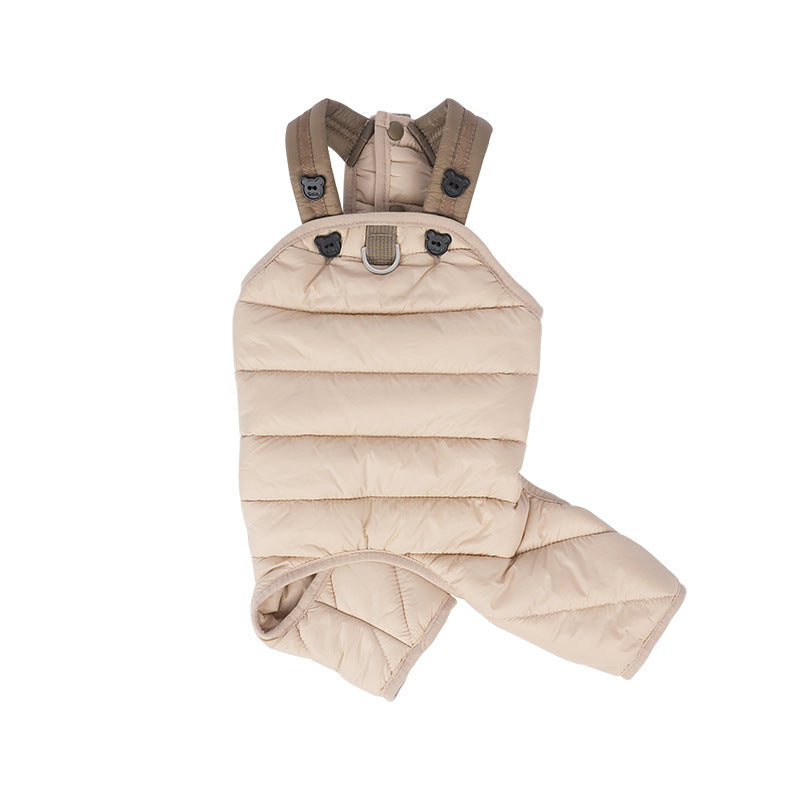 Pet Puppy Jumpsuit With Straps Cotton Padded Coat