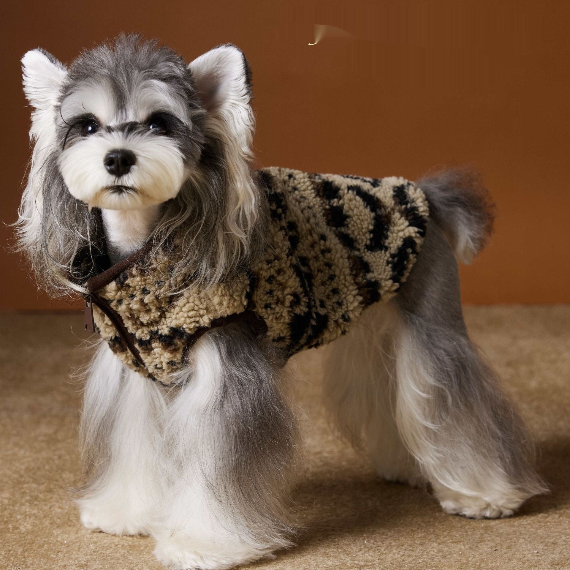 Dog Clothes For Fall And Winter Fair Isle Sleeveless Style Teddy And Shih Tzu
