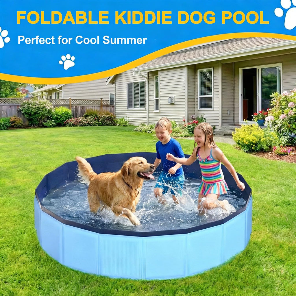 Foldable Dog Pool, Collapsible Dog Swimming Pool Hard Plastic Portable Pets Bath Tub For Dogs And Cats, Pet Wading Pool For Indoor Outdoor Backyard