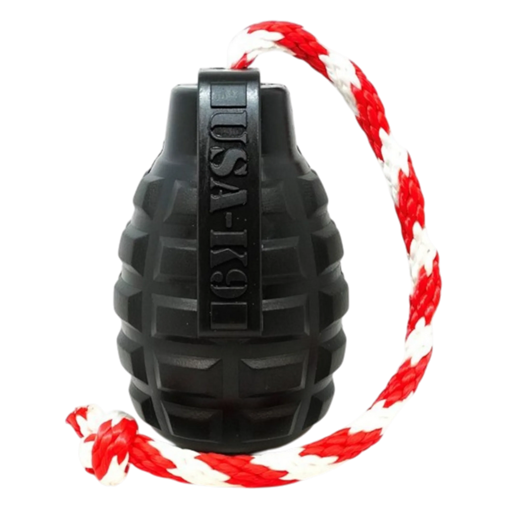 USA-K9 Magnum Grenade - Black Magnum Rubber Chew Toy for Extreme Chewers