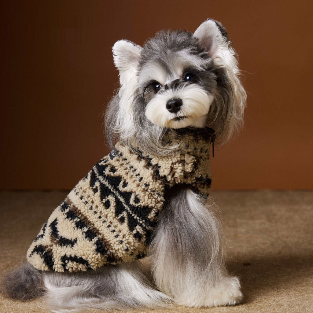 Dog Clothes For Fall And Winter Fair Isle Sleeveless Style Teddy And Shih Tzu