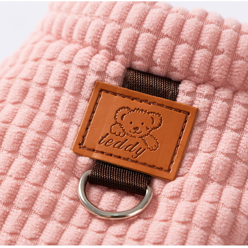 Thick And Warm Dog Clothes For Autumn And Winter, Small And Medium-sized Dog Teddy Bichon, Checked Corduroy Vest, Pet Cotton Coat
