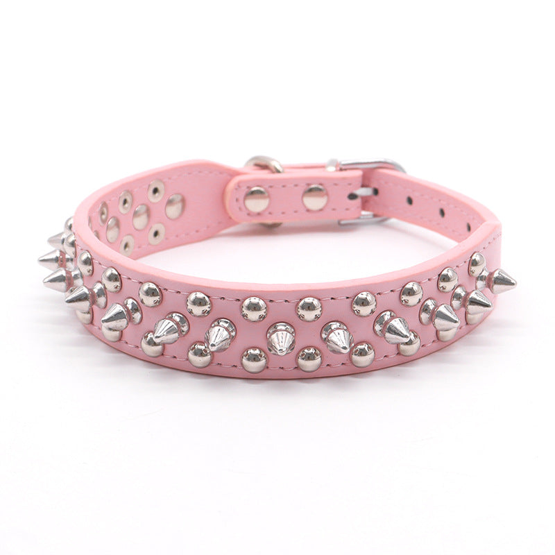 Small Spiked Black Dog Cat Collar For Small Medium Dogs Boy Male - Adjustable Studded Puppy Collars - Soft Padded Punk Leather Dog Collar For Chihuahua French Bulldog Pug