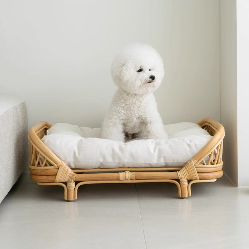 Rattan Dog Bed Rattan Dog Kennel For Small And Medium-Sized Dogs