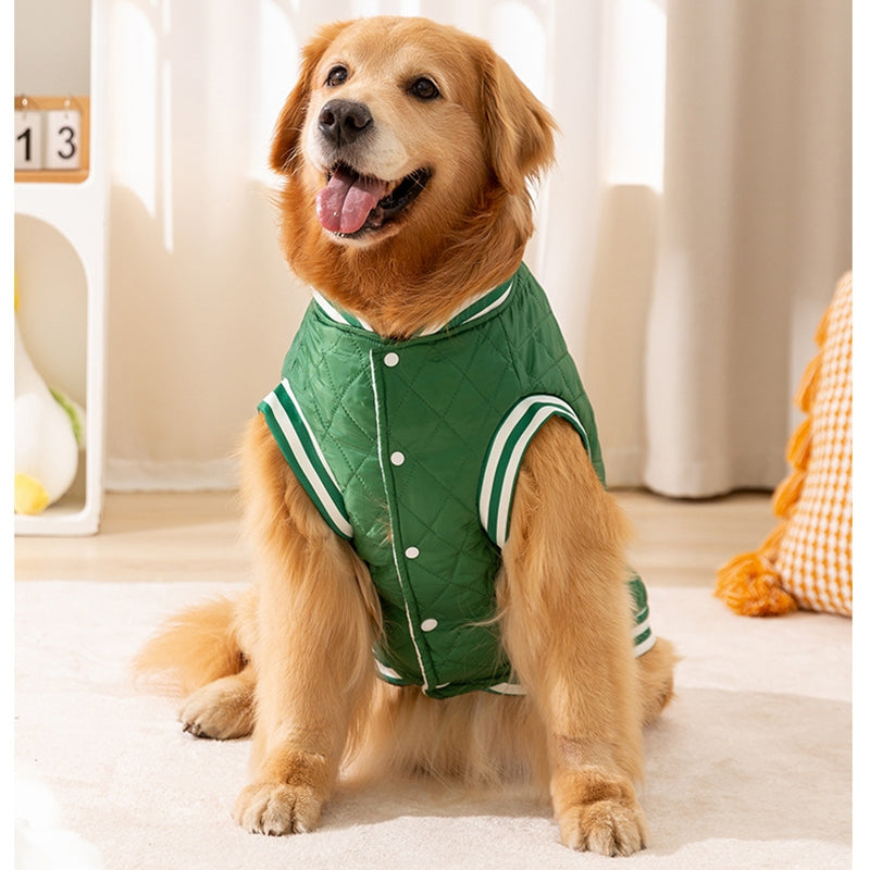 For Autumn And Winter, Large Dog Breeds Such As Golden Retrievers, English Quilted Cotton Jackets, Large Dog Cotton-padded Vests, And Warm Pet Clothes For Samoyeds