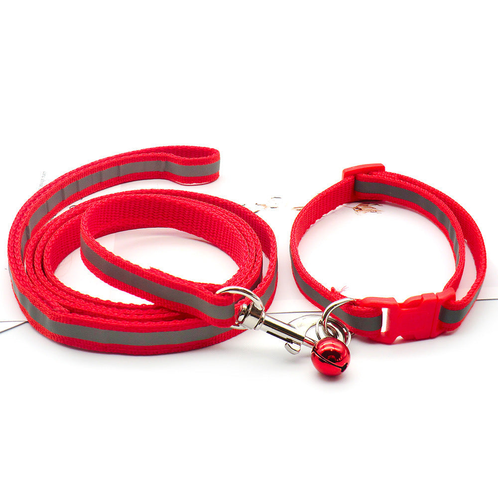 Pet Cloth Leash With Reflective Strip For Dogs