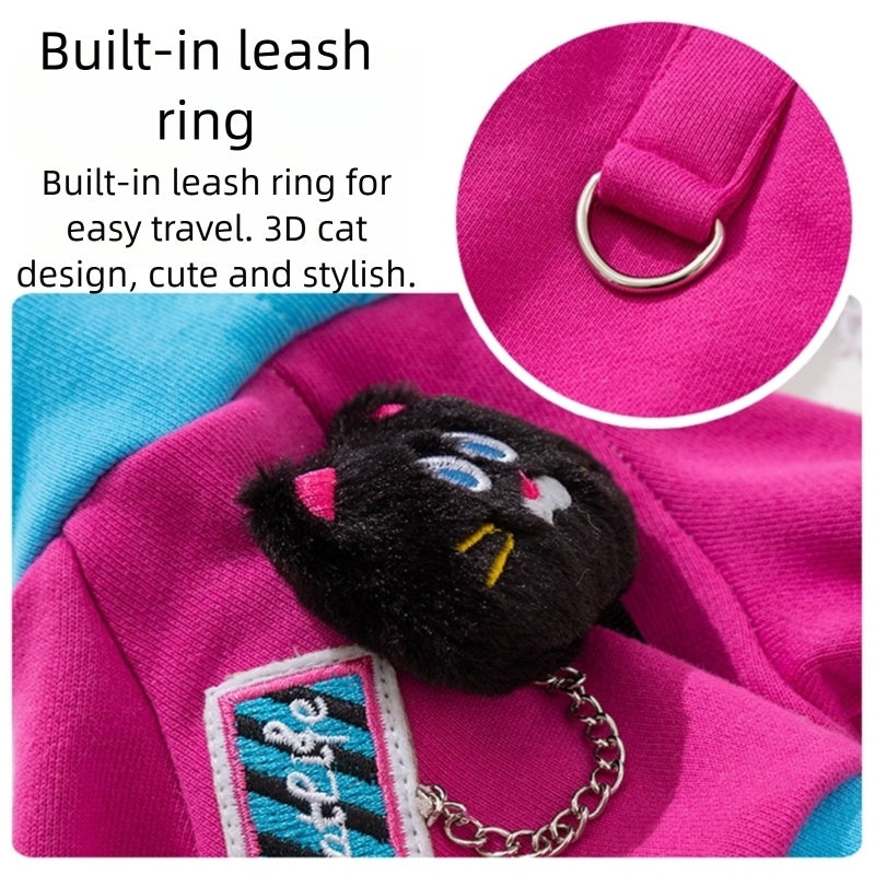 Autumn And Winter Dog Clothes, Color-blocking Hooded Cartoon Thin Sweatshirts, Small And Medium-sized Dog Teddy Vs. Panda Pet Clothing