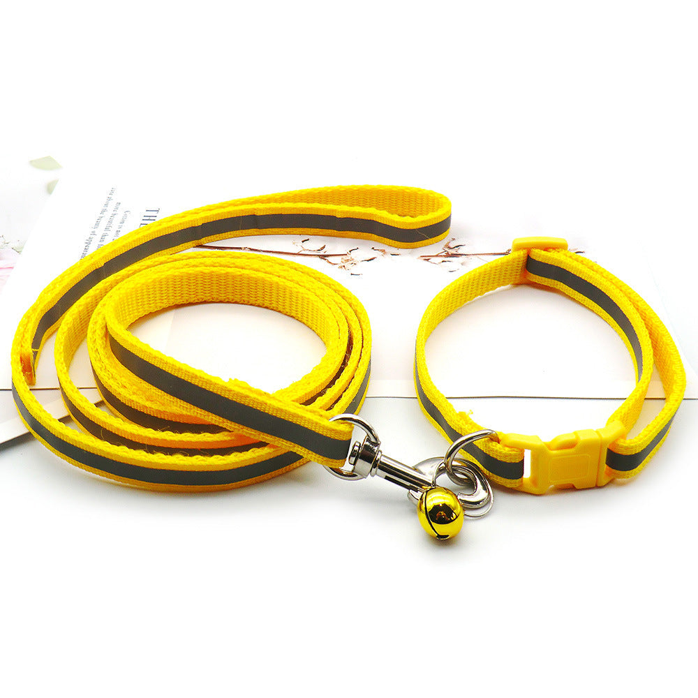 Pet Cloth Leash With Reflective Strip For Dogs