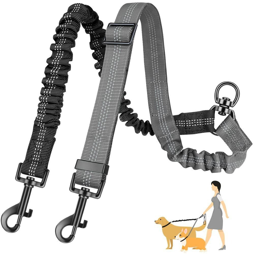 One Leash Two Large Dog Leash And Anti Tangle Bite Resistant