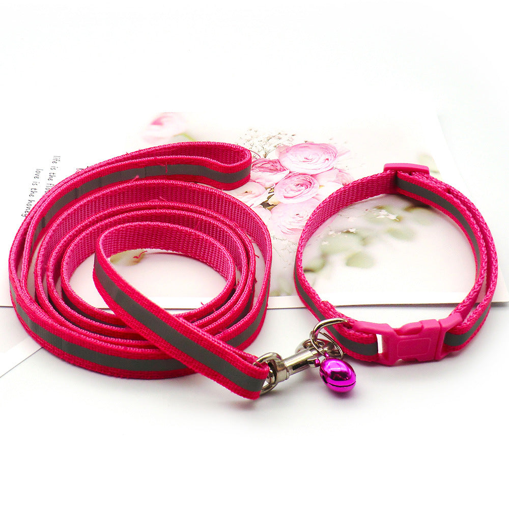 Pet Cloth Leash With Reflective Strip For Dogs
