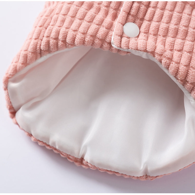 Thick And Warm Dog Clothes For Autumn And Winter, Small And Medium-sized Dog Teddy Bichon, Checked Corduroy Vest, Pet Cotton Coat