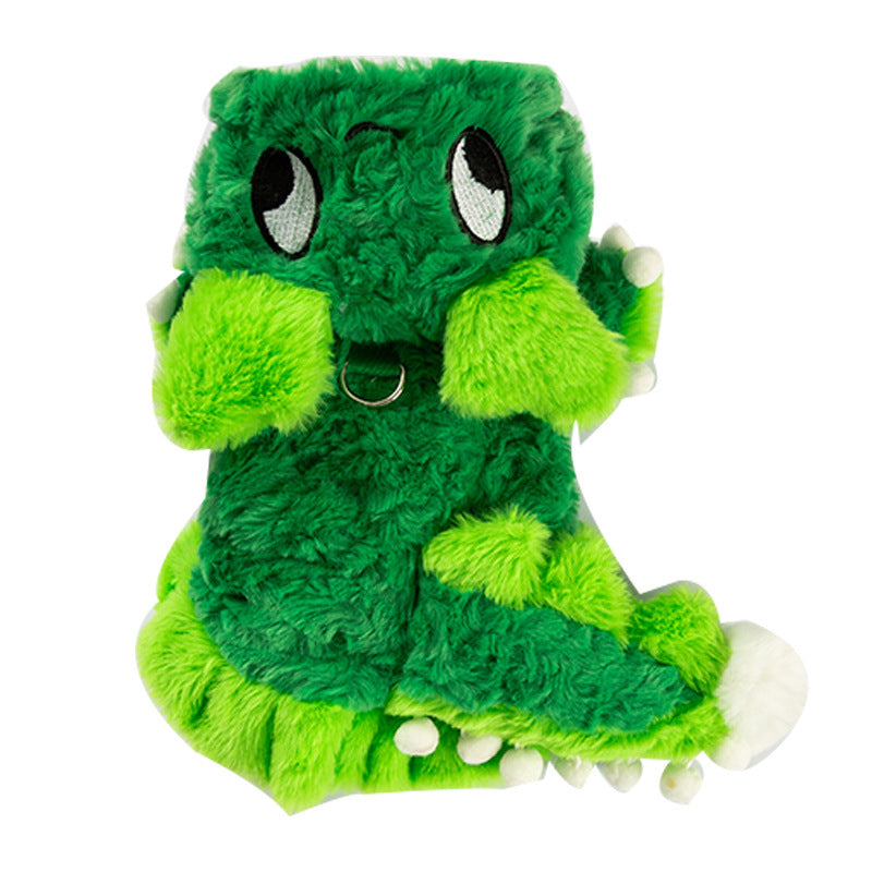 Dog Clothes, Cartoon Dinosaur Transformation Outfits, Small Bichon Frise Funny Two-legged Clothes, Autumn And Winter Pet Dog Clothes