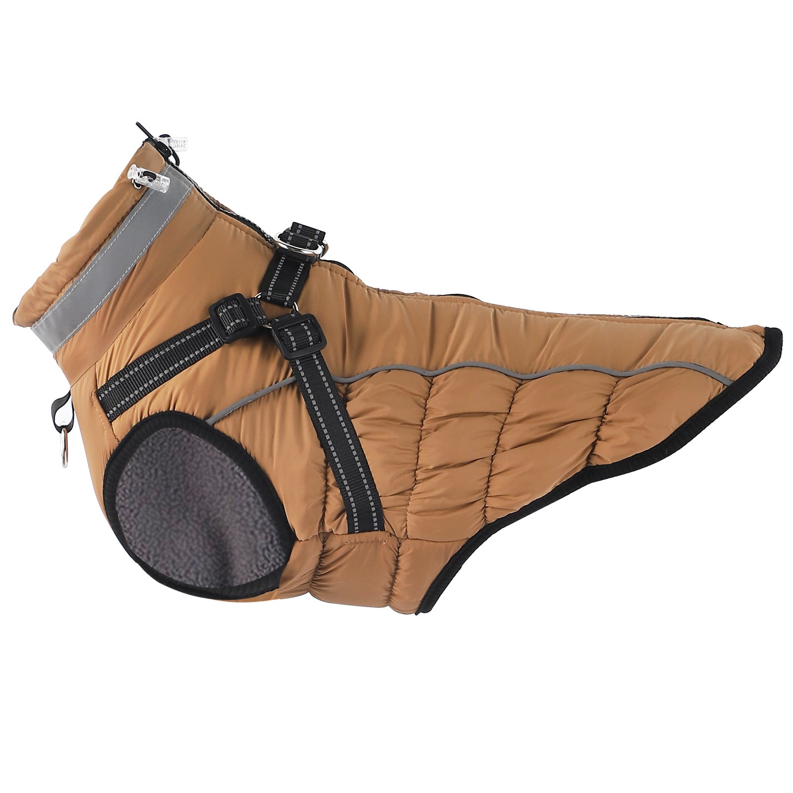 Warm Reflective Traction Coat Plus Fleece Waterproof Jacket