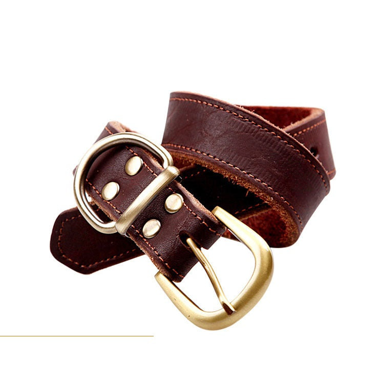 Small And Medium Sized Dog Cowhide Pet Collar