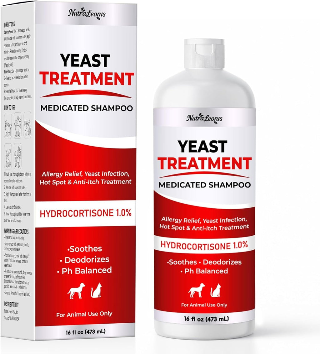 Anti Itch Dog Shampoo Yeast Infection Hot Spot Allergy Relief 16oz
