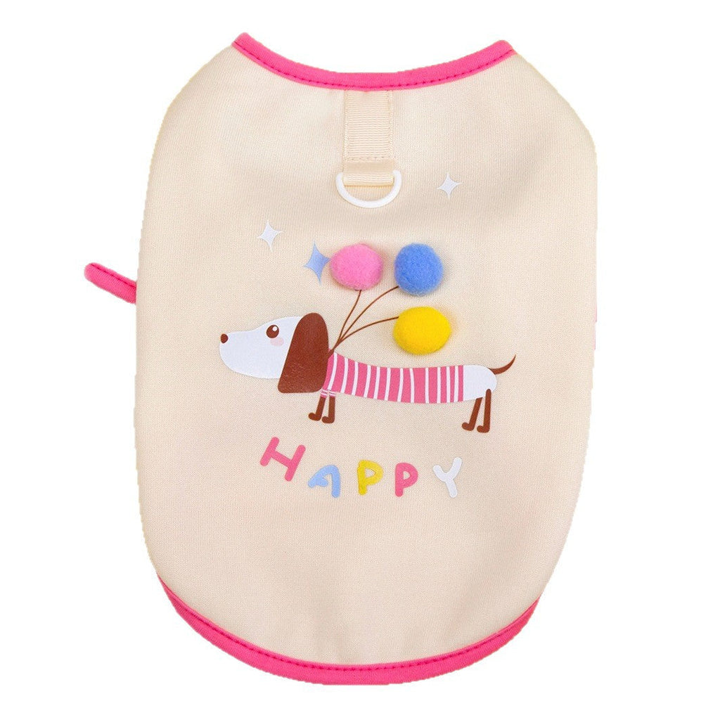 Pet Dachshund Balloon Sweatshirt Fleece Lined Vest For Small Dogs