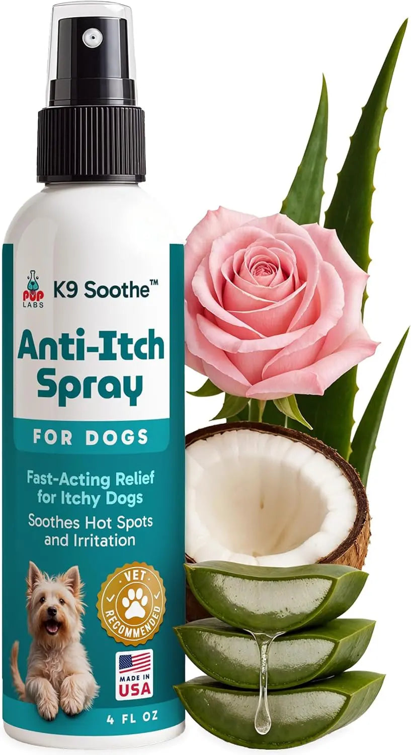 Anti-Itch Pet Skincare Spray for Dogs –Aloe, Rose & Coconut Hot Spot Relief