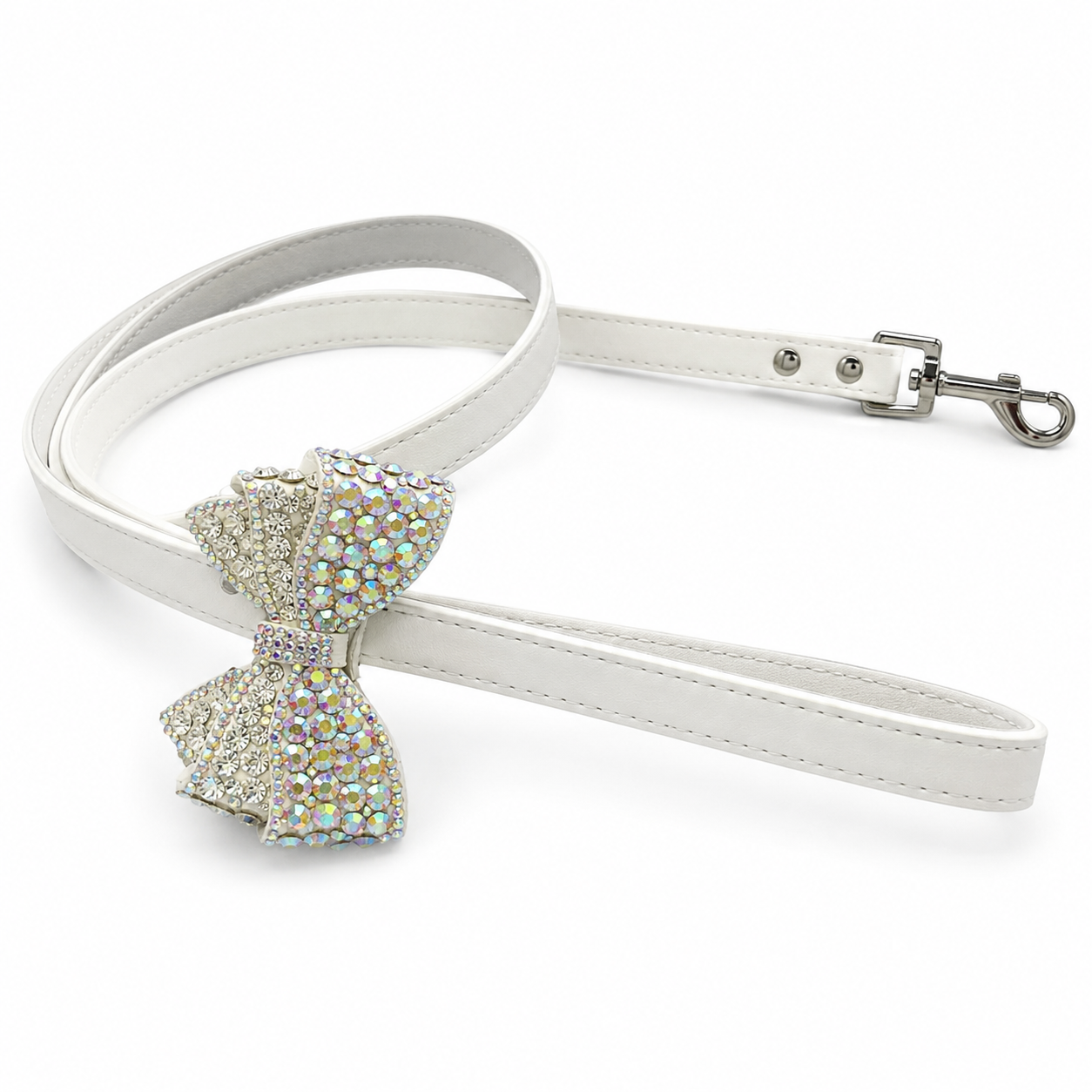 Luxury Rhinestone Bow Dog Leash Bling Crystal Puppy Lead