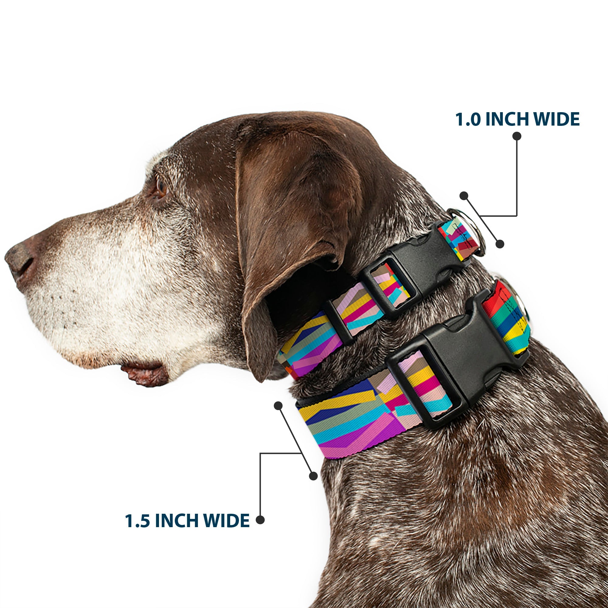 Plastic Clip Collar - Geometric10 Multi Color